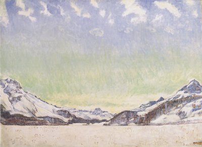 Sneeuw in Engadin door Ferdinand Hodler